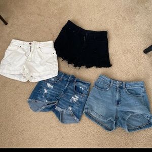 Bundle of denim high waisted shorts